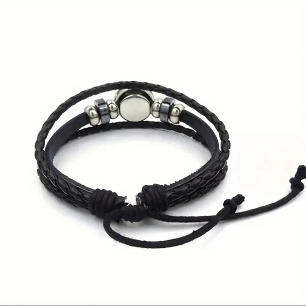 Capricorn Zodiac Bracelet Handwoven Wax Rope and Leather‎ Unisex